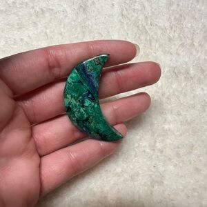 Malachite & Azurite Crystal Crescent Moon (2 Inches)